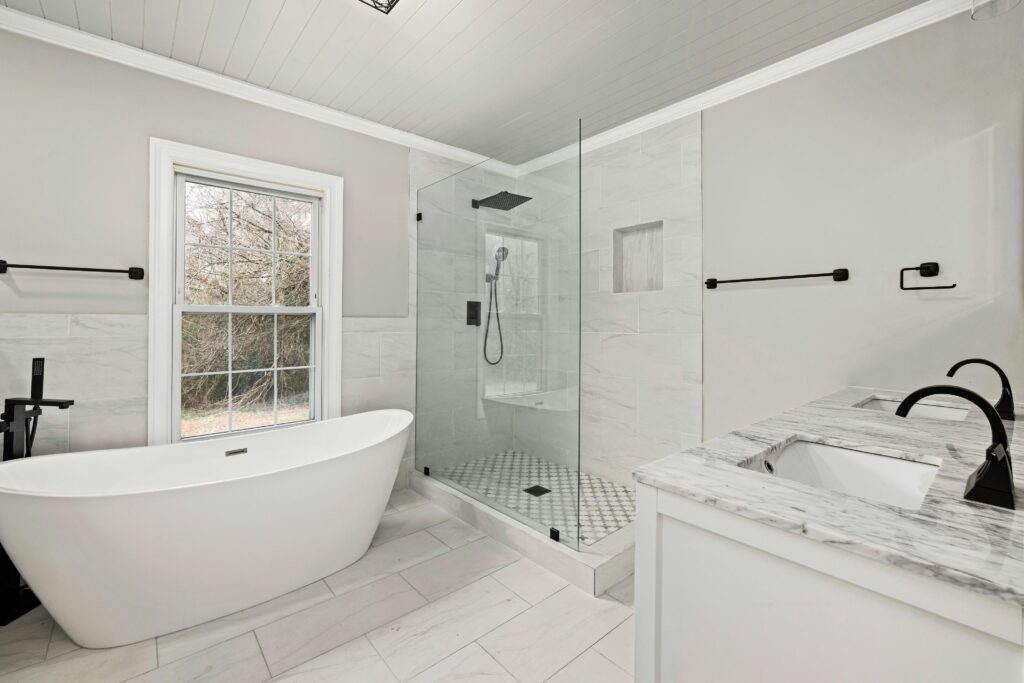 bathtub and walkin shower